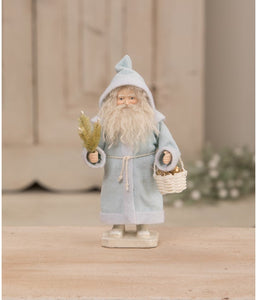 Pastel Blue Santa With Basket