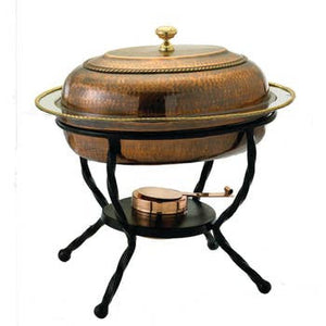 Oval Antique Copper Over Chafing Dish